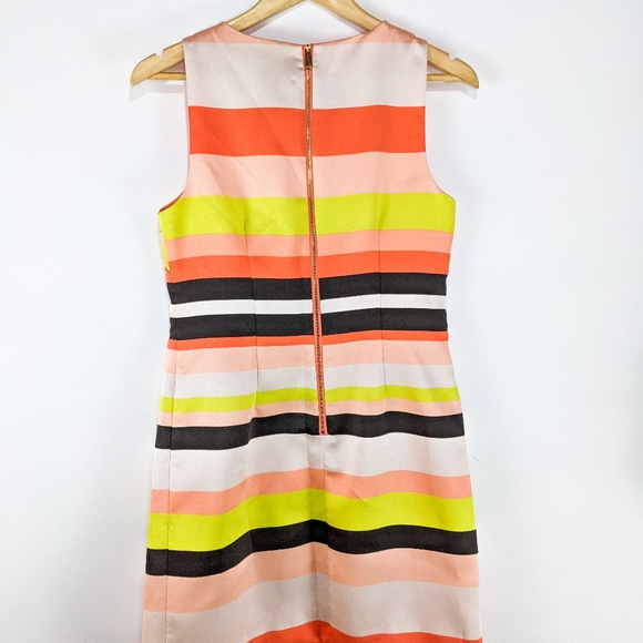 Vince Camuto Stripped Neon Jewel Sheath Dress sz 6 - Picture 4 of 14